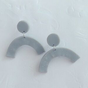 Light grey polymer clay earring studs